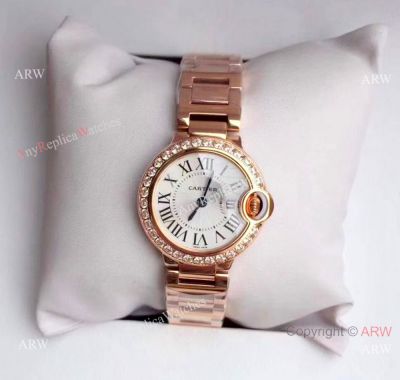 Copy Ballon Bleu de Cartier Rose Gold watch Swiss Quality